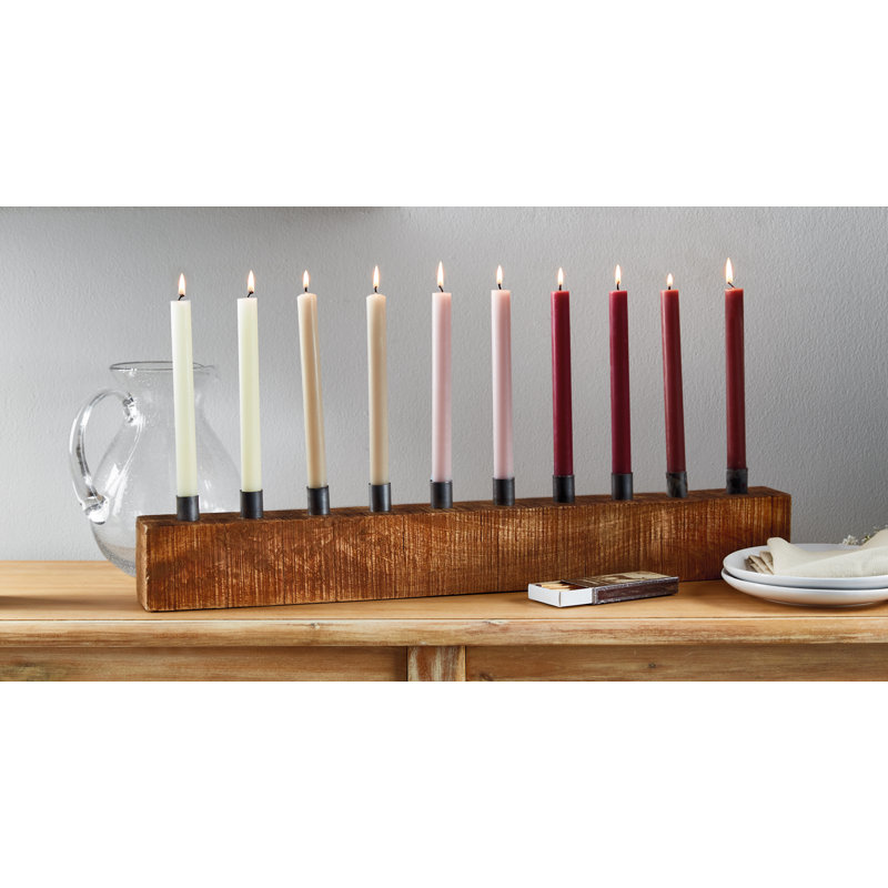 Timber Taper Centerpiece Beige Wood Everyday