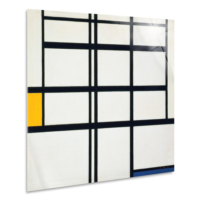 Composition No. 5 In Yellow, Blue And White by Piet Mondrian - No Frame Print, 100cm H x 100cm W, Plastic/Acrylic