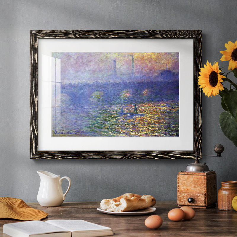 Waterloo Waterloo par Monet, reproduction d'art encadrée, Noir, H 22 po x l 32 po