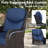 Adcox 4-Person Outdoor Rattan Swivel Chairs Set With Double-sided Patio Umbrella,Side Tables & Blue Cushions-2100794367