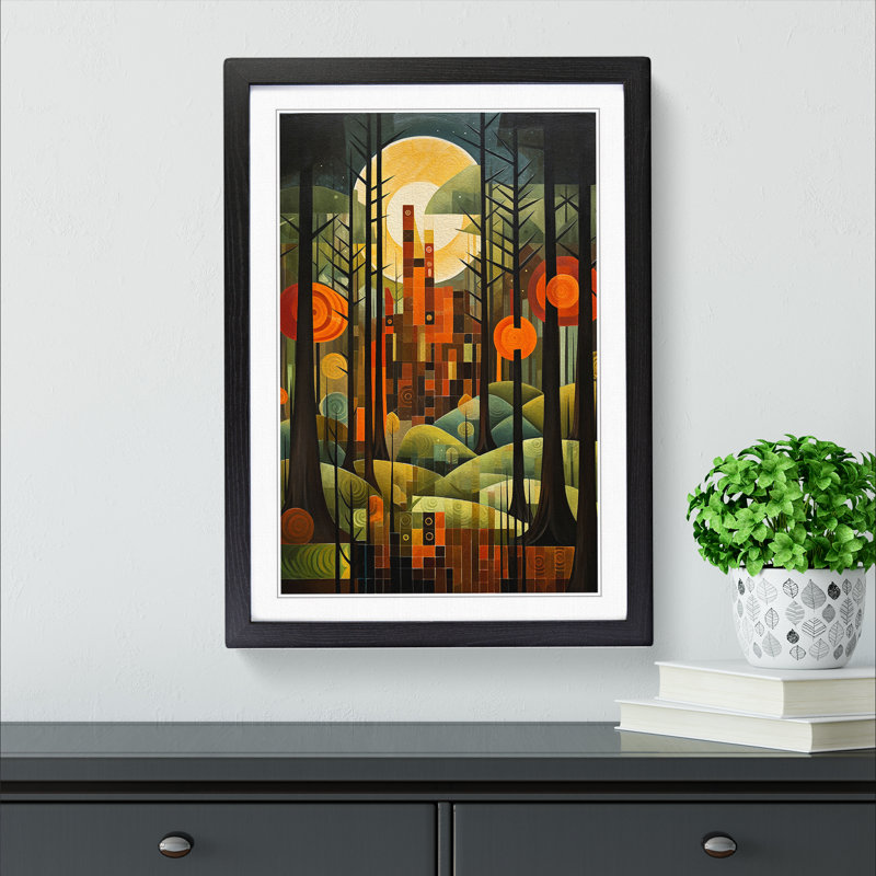 Single Picture Frame Print on Wood, 34cm H x 25cm W, Black Framed