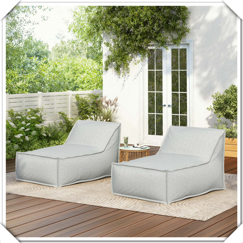 Paire de fauteuils de patio pour l'extérieur, Gris clair