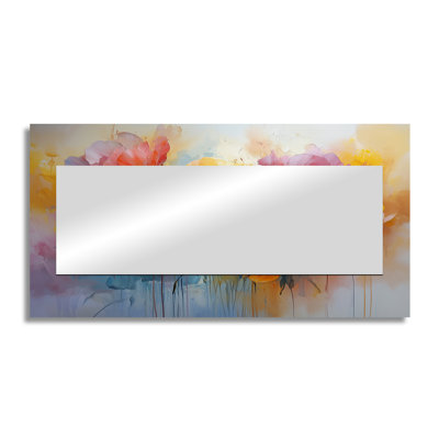 Summer Peonies Vibrant Garden II - Floral Decorative Mirror Wall Art - Printed On Metal