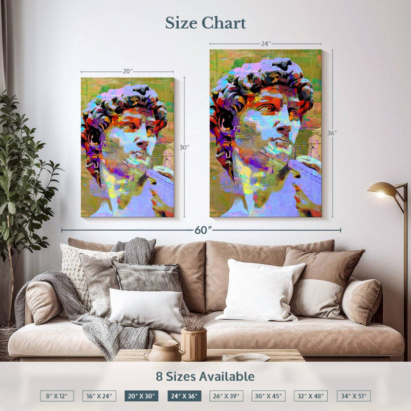 Leisha Michelangelo David I, H 36 po x l 24 po