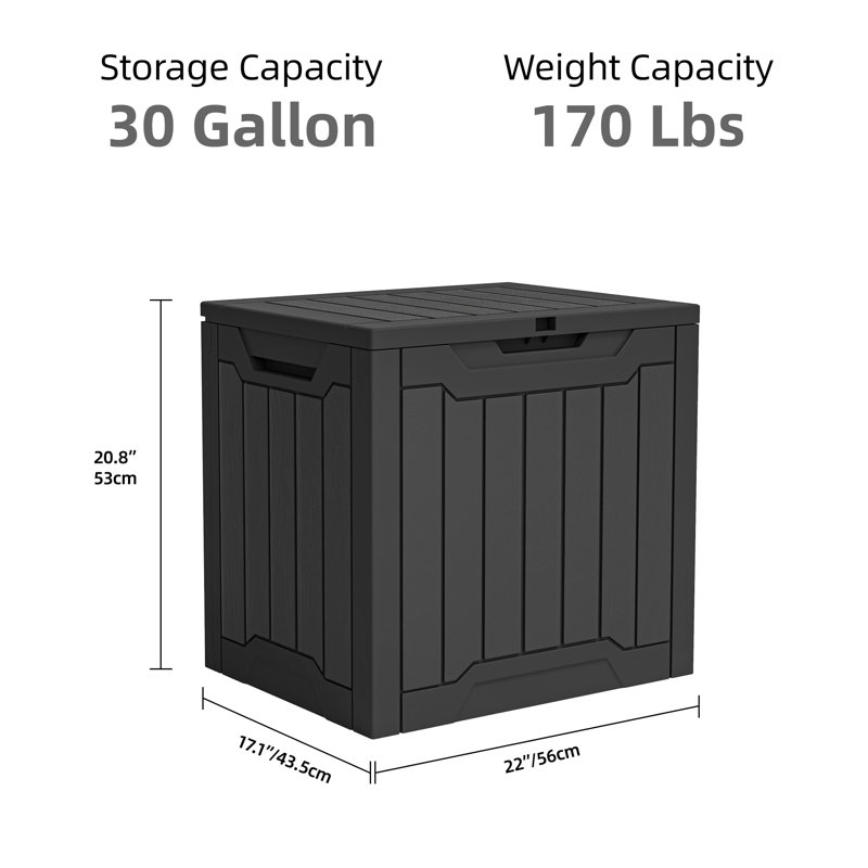 Balconera 31 Gallon Deck Box, Black