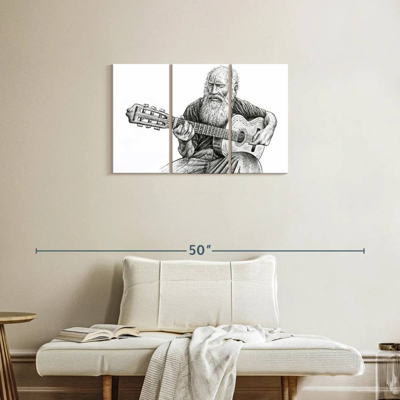 Abarca Old Man Playing, 20" H x 33" W