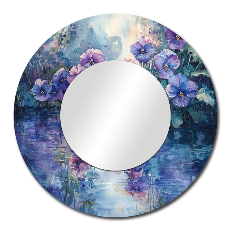 Pansy Reflections By The Lake I - Pensées miroir, 29 po x 29 po