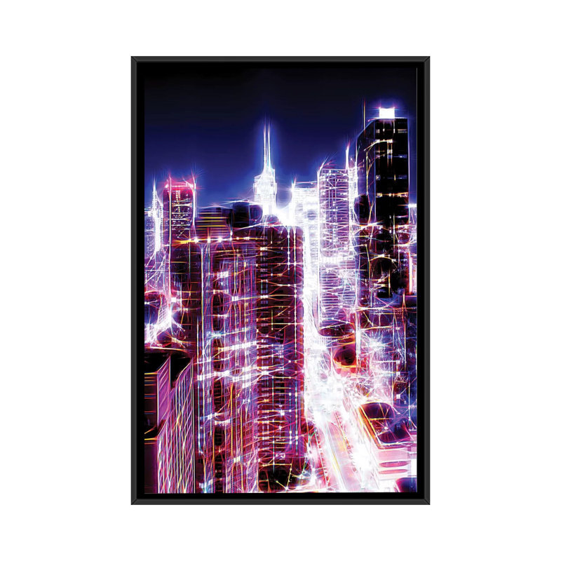 «42nd Street», impression sur toile, H 26 po x l 18 po x P 1,5 po, Toile avec cadre noir, Pas de tapis