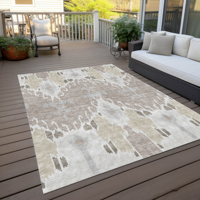 Tapis intérieur / extérieur Malchow avec envers antidérapant, Rectangle 8' x 10'