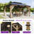 Classic 12 FTx 16 FT Solid Wood Storage Gazebo With Double Iron Roof, Netting & Curtains-124514943