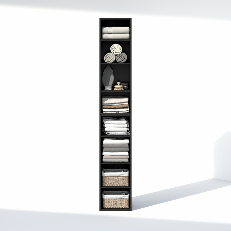 Hedaya 30cm W Manufactured Wood Shelving Unit, Blackwood
