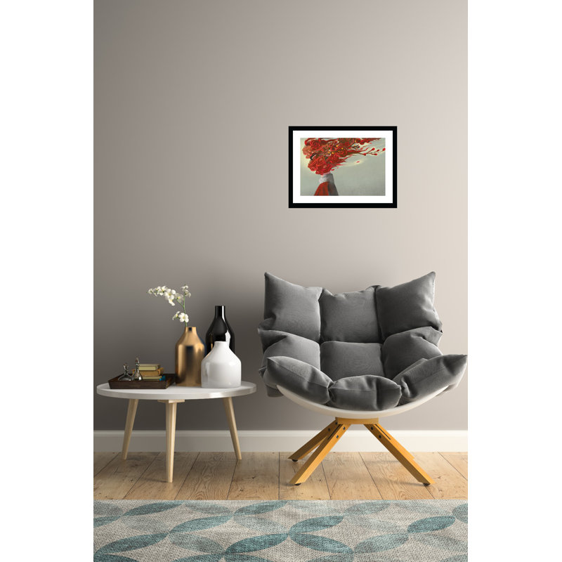 Venice Beach Red Flowerhead 14"x18" Framed Print Artwork