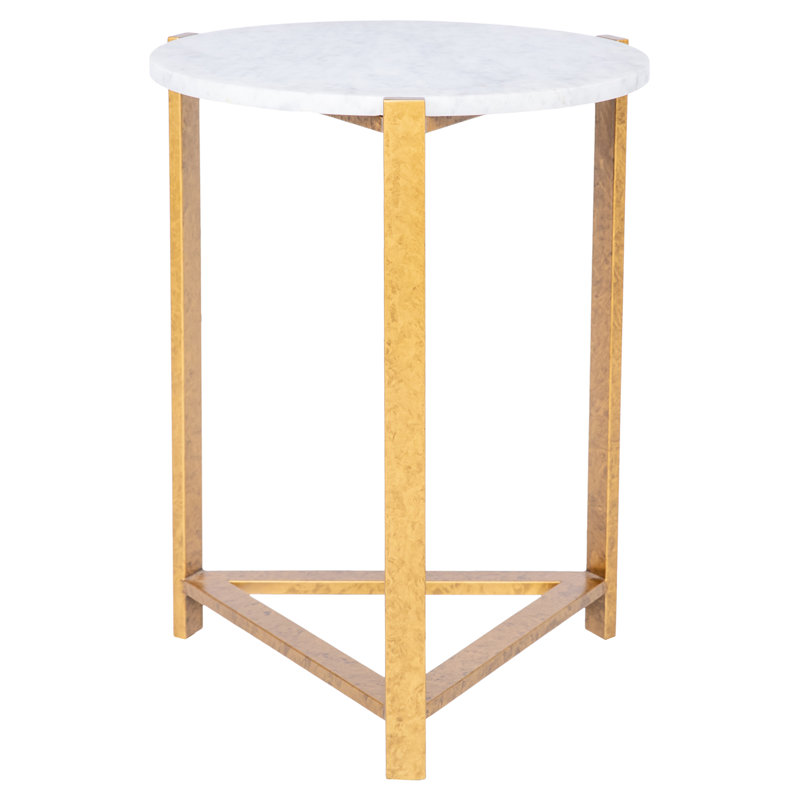 Manhattan Marble 3 Legs End Table, Royal Gold