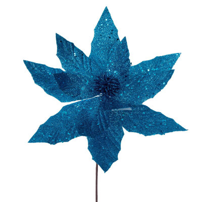 Vickerman 14" Artificial Poinsettia Stem 6 Per Bag.