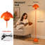 Lampe sur pied industrielle avec abat-jour industriel en métal orange pastel-238783775