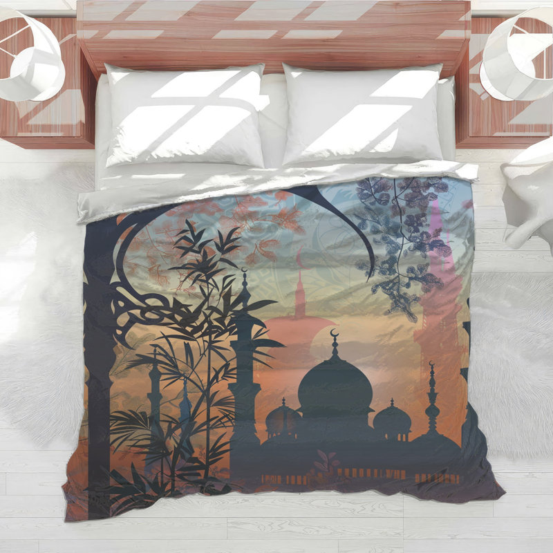 Mosque Bedding Architecture Comforter Mediterranean, Queen