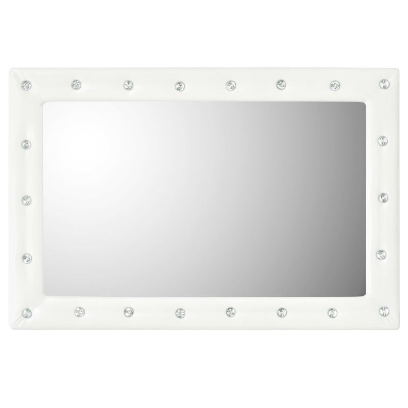 Osborn Faux Leather Flat Mirror, 90cm H X 60cm W, White