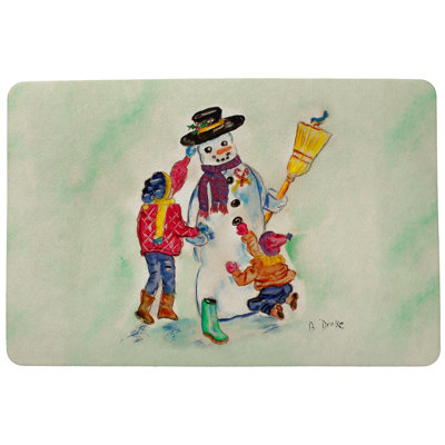 Tapis de porte d’extérieur anti-dérapant bonhomme de neige Ann