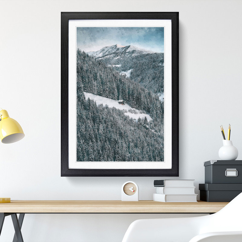 Winter Forest Vol.10 - Picture Frame Painting, 48cm H x 36cm W x 2cm D, Black Framed
