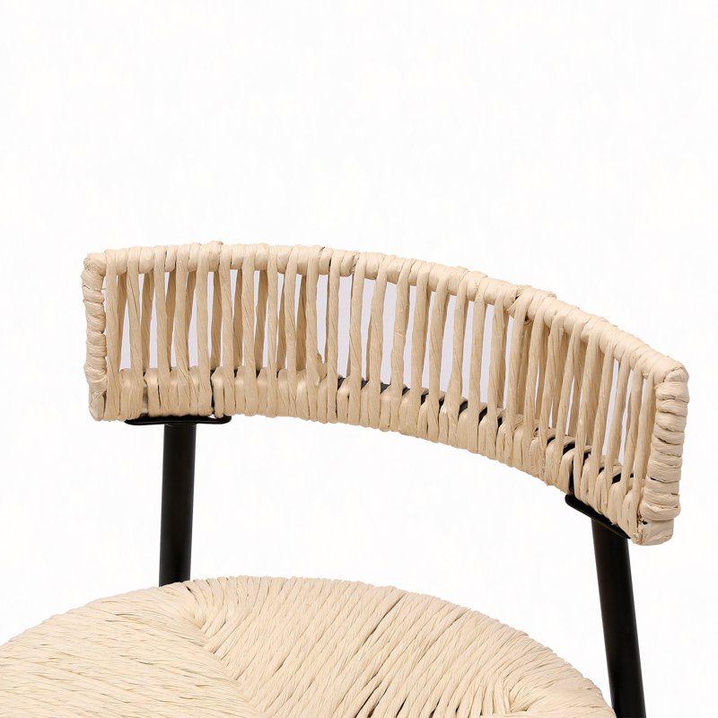 Ensemble de 2 tabourets de comptoir, tabourets de bar en corde de papier tissés à la main Boho