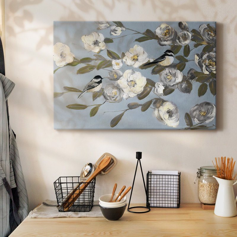 Toile tendue Chickadees and Blossoms I-Gallery, H 12 po x l 18 po