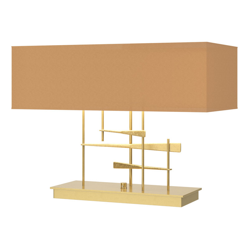 Cavaletti 15.3" Table Lamp, Natural Anna, Modern Brass