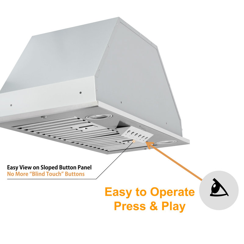Awoco 36" Stainless Steel 600 CFM Ducted (Vented) Insert Range Hood with Baffle Filter