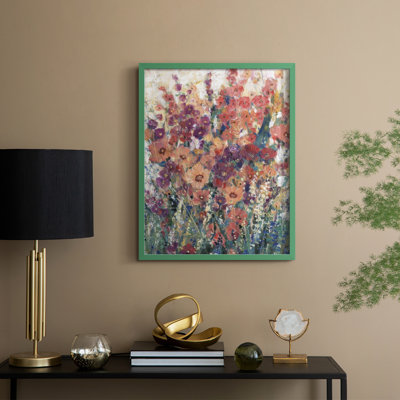 Sunlit Flowers I, reproduction encadrée - bois massif