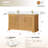 Epworth 60" Double Bath Vanity in Oak Natural Brown with Silk White Quartz Stone Top-77020719