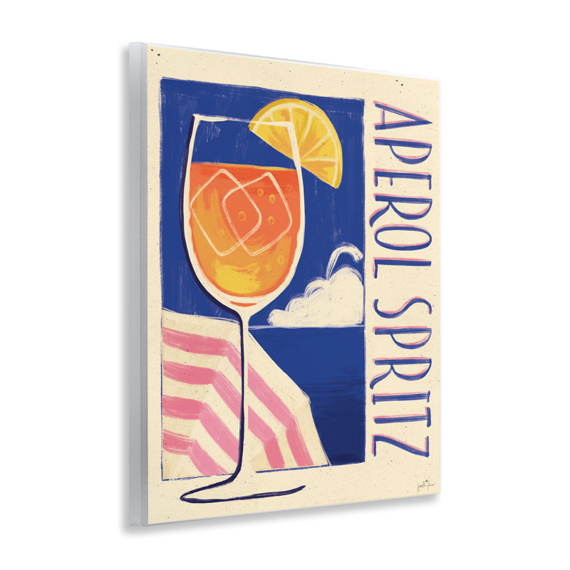 Art mural rétro sur bois Aperol Spirz par Janelle Penner