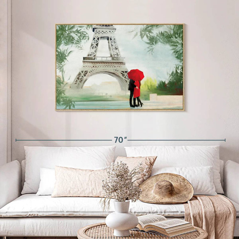 Romance tropicale à Paris, Cadre flottant en bois naturel, 43 po x 29 po