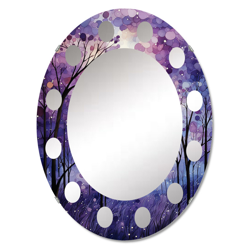 Enie - Miroir mural forêt ovale, 30 po x 20 po