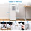3in1 Portable Air Conditioner 7000 BTU - Cooling Dehumidifier (36L/Day) Quiet Fan - 2 Speeds,24H Timer, Remote Control Energy Efficient Mobile AC for Rooms up to 300 sq.ft, Window Kit Included - White