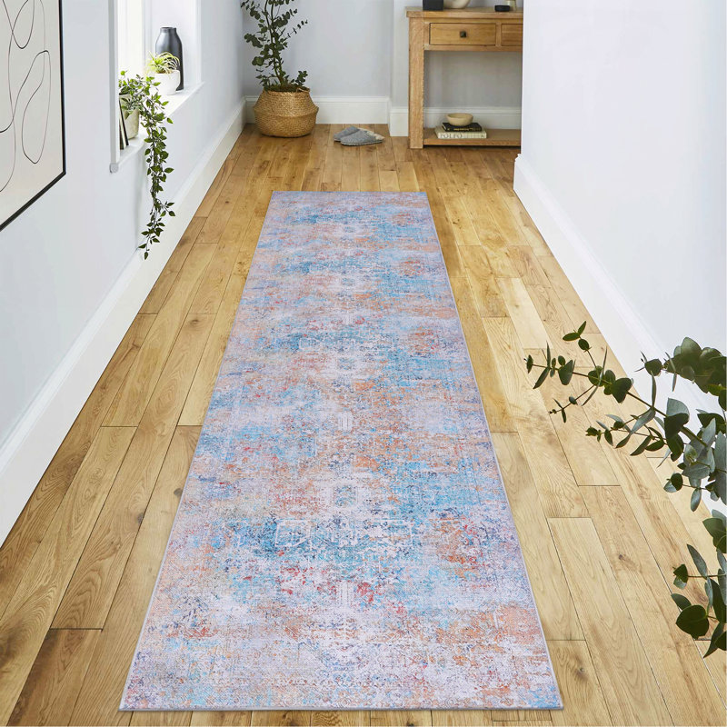 2'6''X10' Runner, Washable Rug, Low-Pile, Non-Slip, Non-Shedding, Foldable, Kid & Pet Friendly - Area Rugs For Living Room, Bedroom, Kitchen Rug (Yellow/Cream, 2'6''X10')
