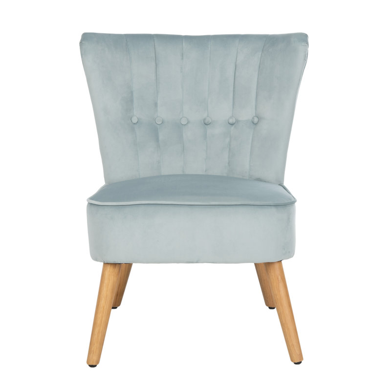Velveteen Velvet Side Chair, Light Blue