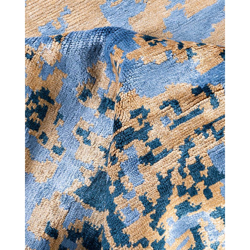 Overdyed One-of-a-Kind Rectangle 8'10" x 11'9" Hand Knotted Area Rug