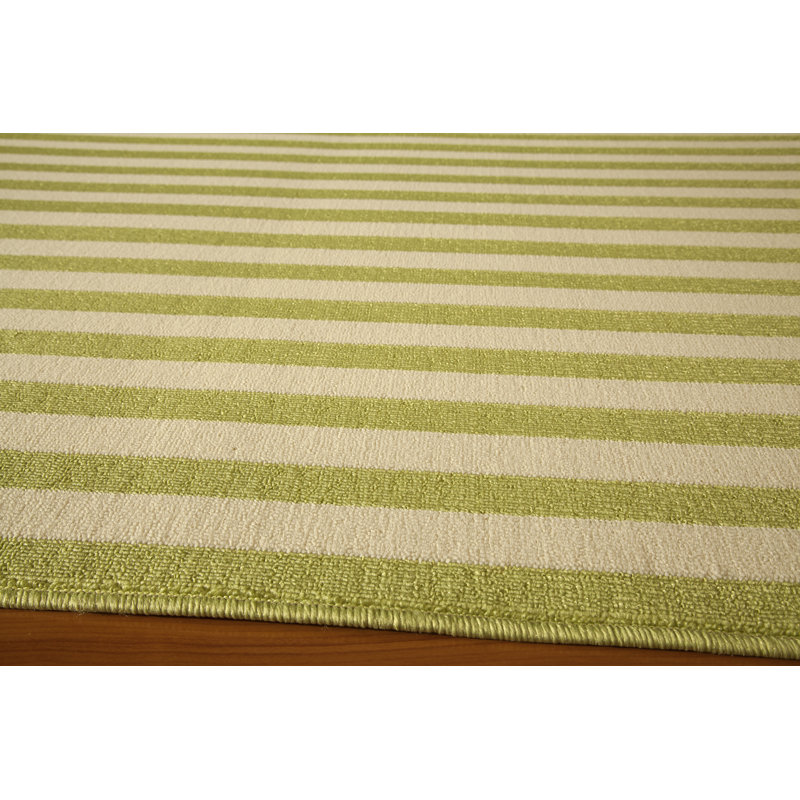 Tapis vert / blanc Yepez, Tapis de couloir 2 pi 3 po x 7 pi 6 po