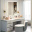 Miroir mural de salle de bain 36 po x 28 po à DEL: réflexion complète sur le disque dur, 5 minutes, 3 couleurs à intensité variable, brouillard, Cri90 +, cadre à jet de sable argenté 36 po x 28 po, réglable à 5 températures, eau Ip44-212772700