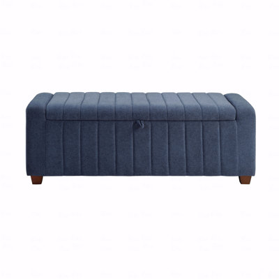 Piedmont 50" Modern & Contemporary Boucle Storage Bench with Integrated Interior Storage, Stylish Solid Wood Legs