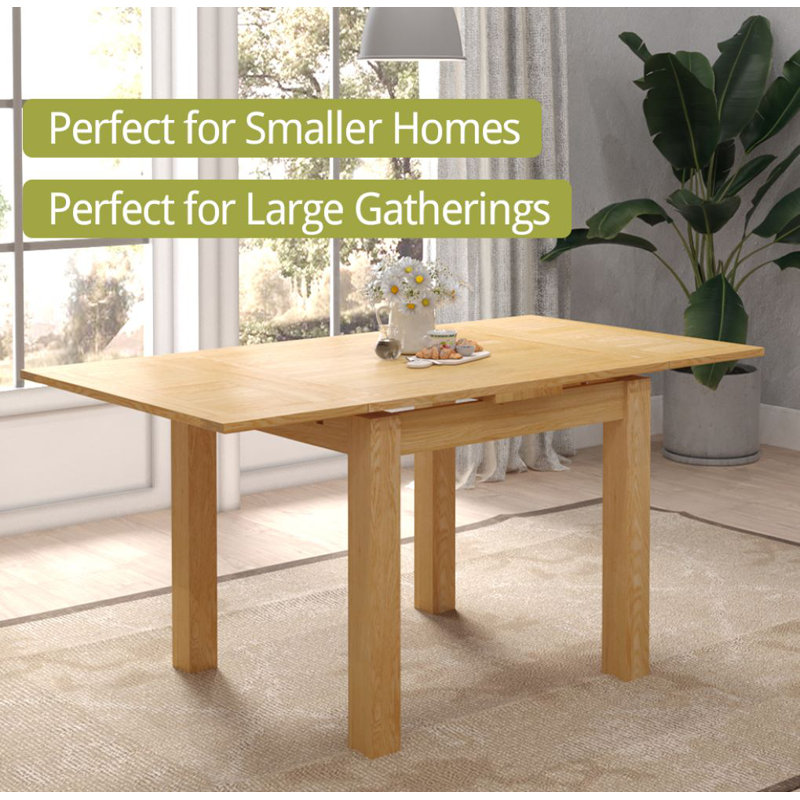 Hatcher Extendable Oak Solid Wood Dining Table