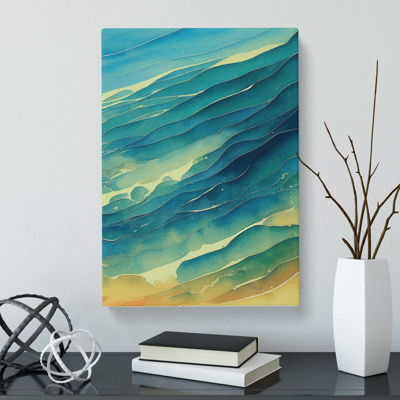 Watercolour Ocean Vol.6 - Wrapped Canvas, 50cm H x 35cm W x 3cm D