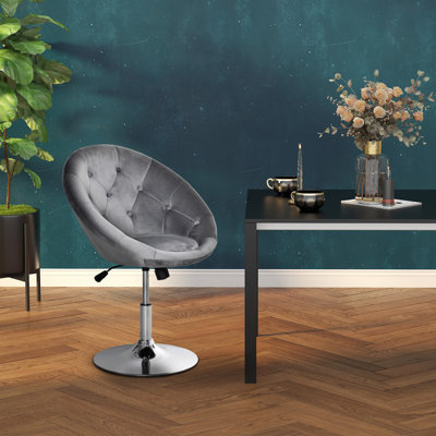 Cathie Swivel Upholstered Adjustable Height Counter Stool with Metal Frame