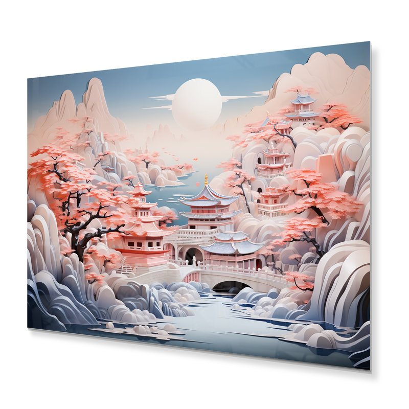- Décoration murale en métal chinois, H 12 po x l 20 po x P 1 po
