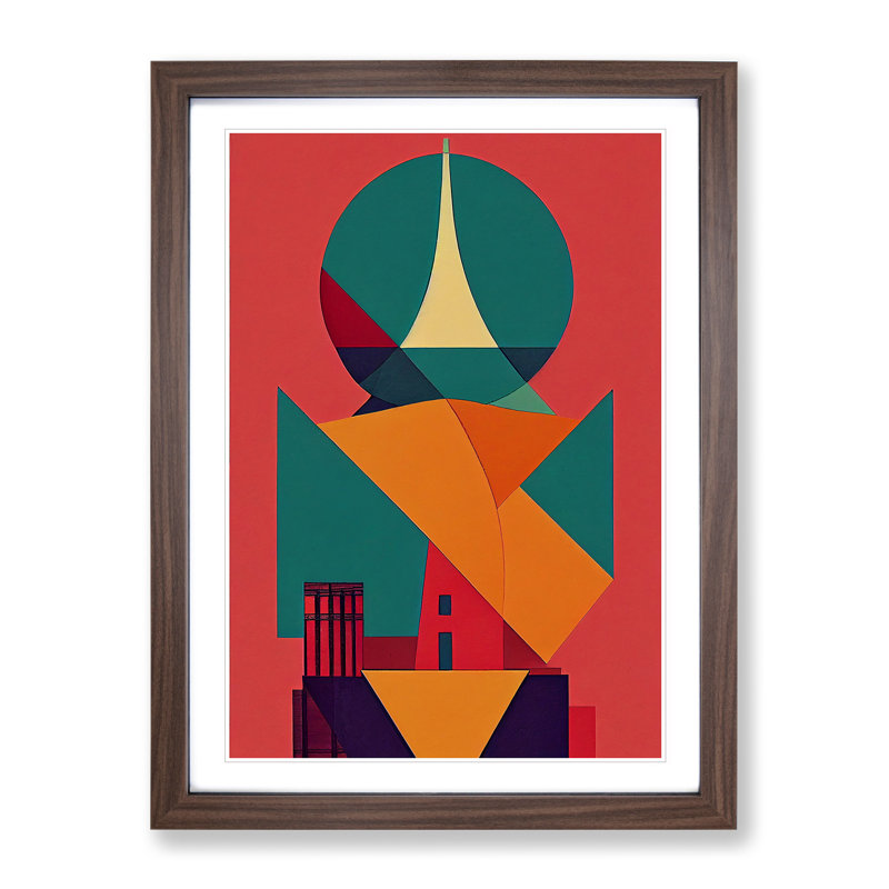Bold Architecture No.1 - Print, White, Walnut Framed, 66cm H x 48cm W x 2cm D