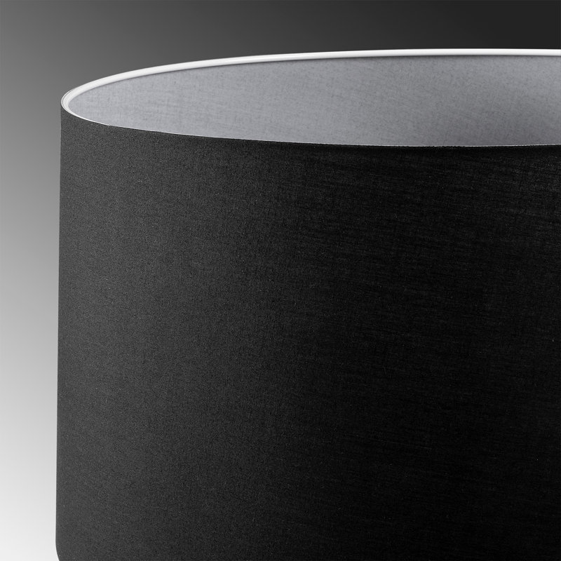 Lustre de style scandinave, structure en métal noir, hauteur réglable (15,0 - 46,5 pouces) | Capuchon en tissu de 15,7 pouces de diamètre, douille E27 de 40 W maximum | Élégant luminaire pour décoration intérieure moderne, classé IP20