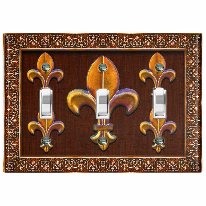 Patterned 3 - Gang Toggle Light Switch Standard Wall Plate
