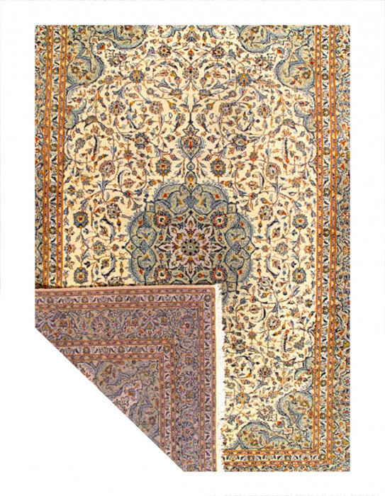 Fine Hand knotted Persian Vintage Kashan rug 9'7'' X 13'6''