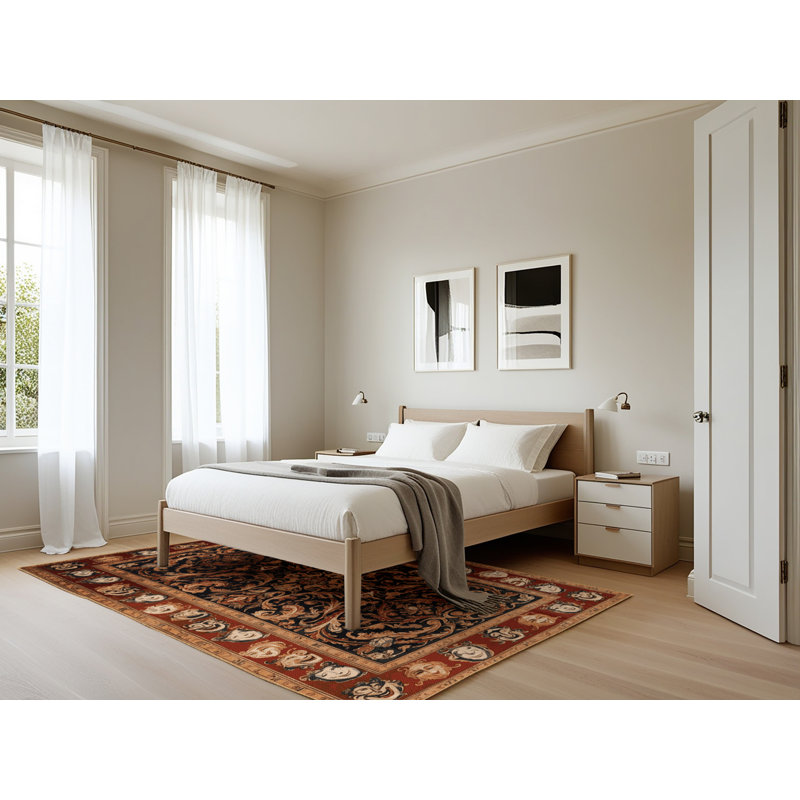 Tapis brun français lavable à la machine, Rectangle 5 pi x 7 pi