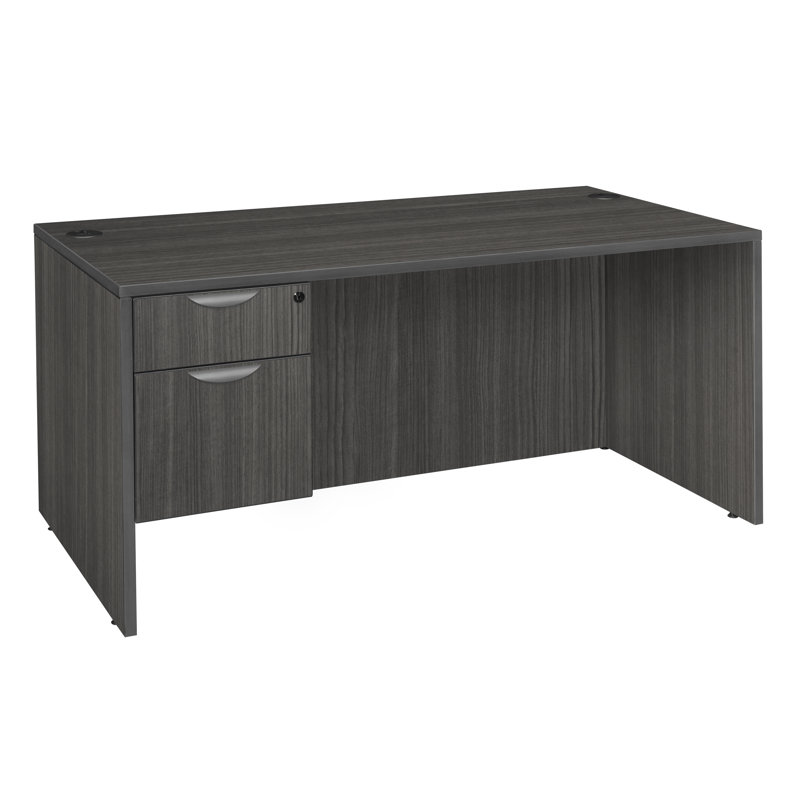 Bureau de direction Regency Legacy avec tiroir à piédestal simple, Gris cendré, H 29 po x l 66 po x P 30 po