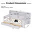 Lit de jour simple en bois avec tablettes de rangement, tiroirs et bureau d'étude - Blanc-202670154